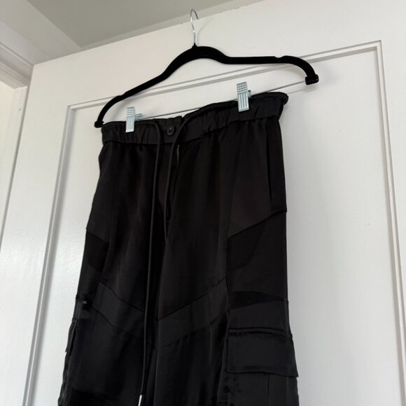 Sacai Mesh Cargo Trousers In Black Cupro Transparent High Waist Ankle Cuffs Sz 1 - Picture 5 of 8